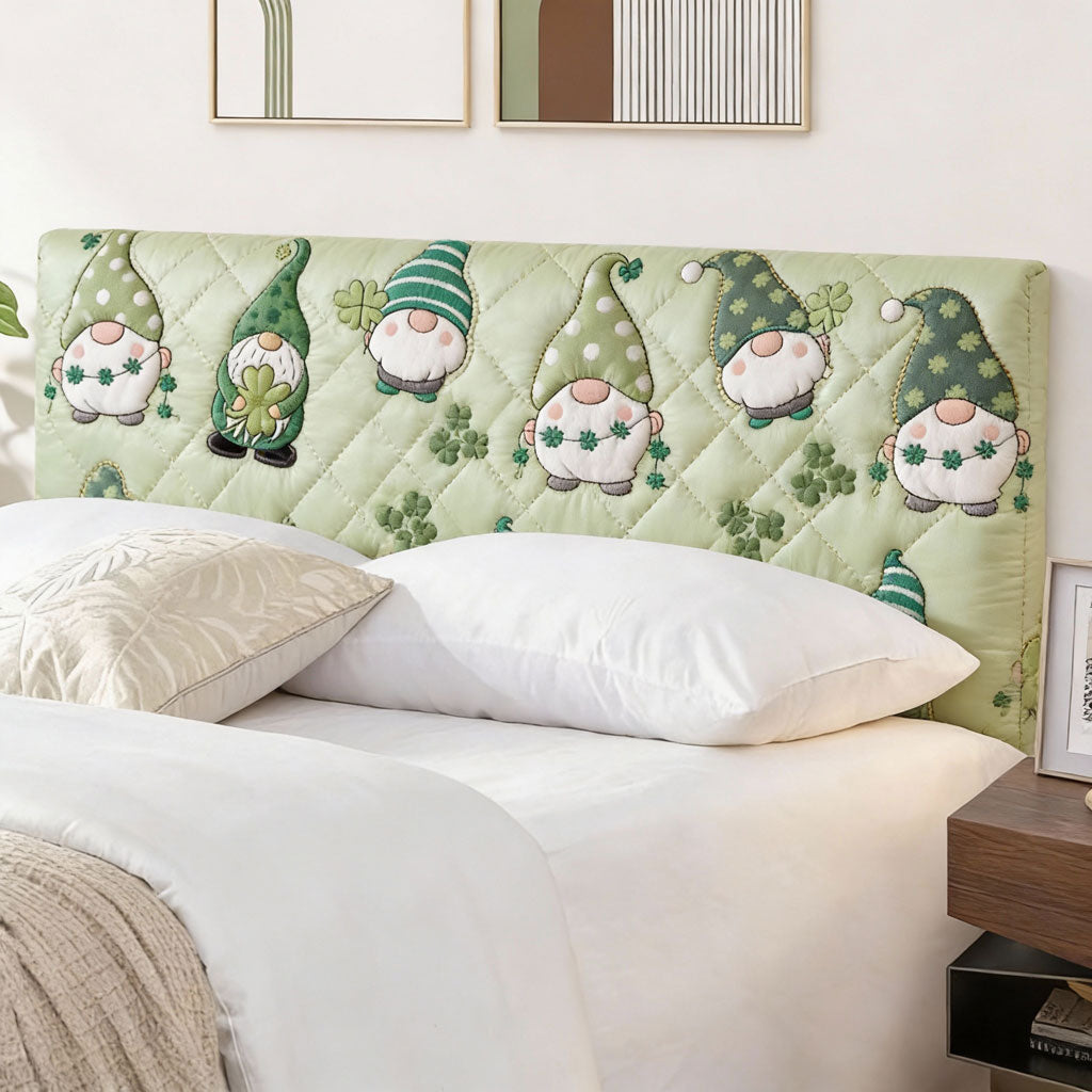 Lucky Clover Gnome WJ0501049CL Quilted Headboard Slipcover