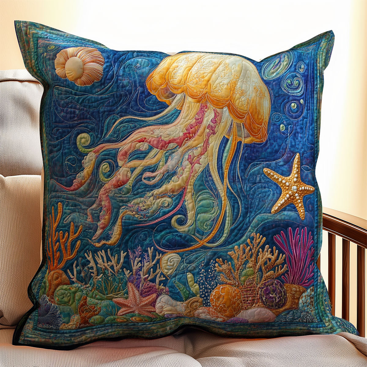 Marine Jellyfish WX2203081CL Quilt Pillow Case