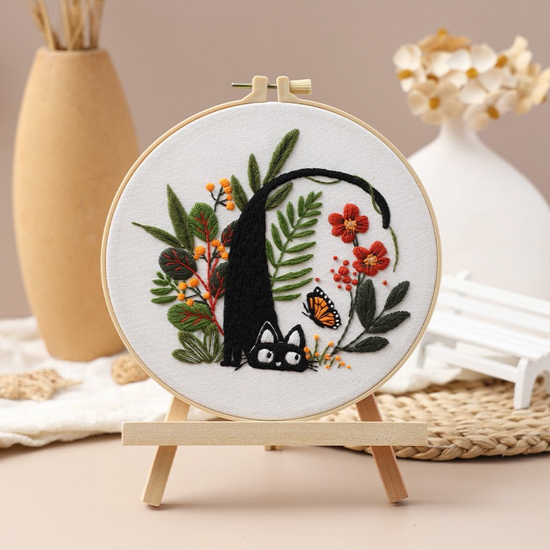 Black Cat DIY Embroidery Beginner Kits
