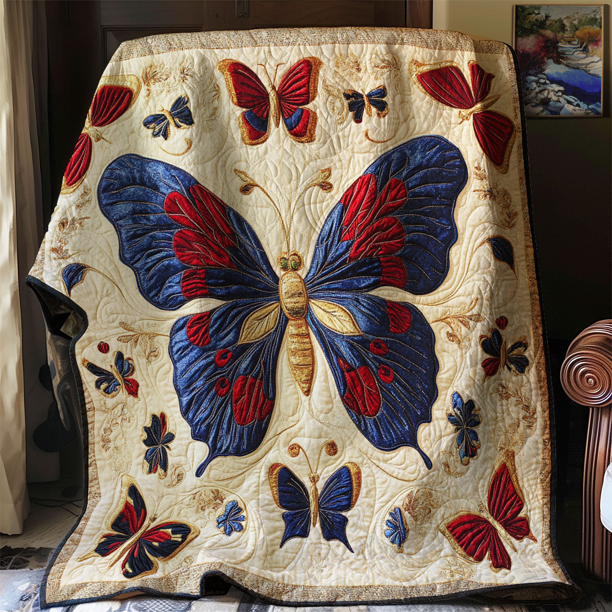 Antique Embroidered Butterfly WJ1402001CL Quilt