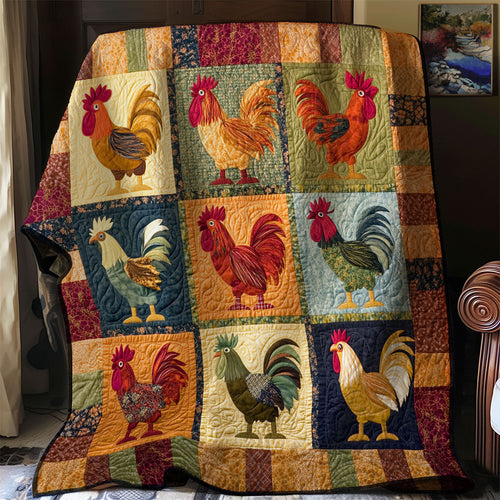 Vintage Patchwork Chicken WJ1002047CL Quilt