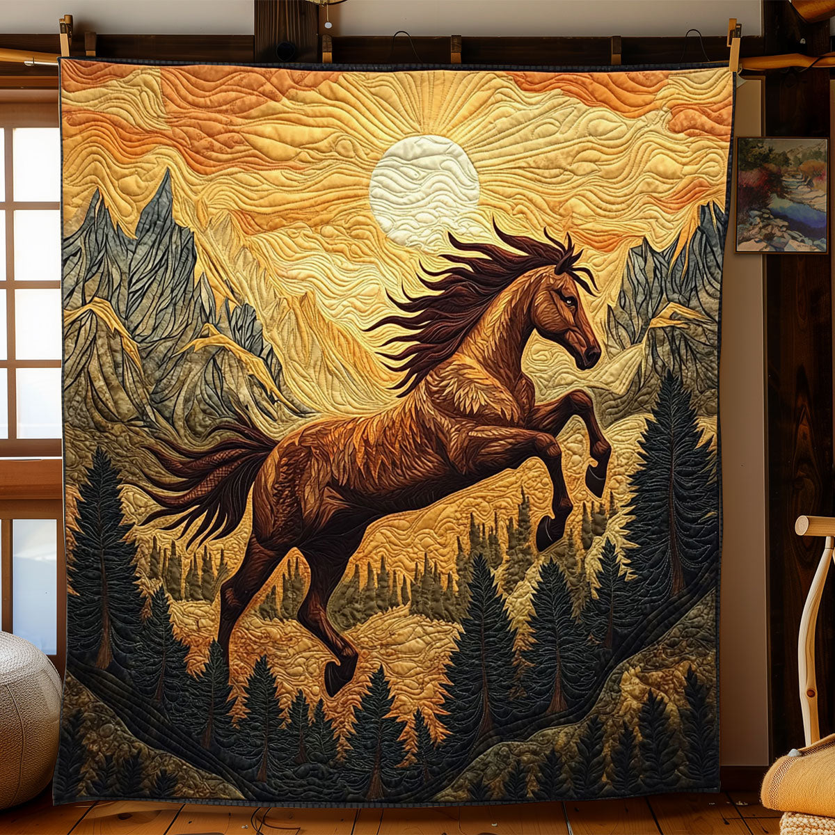 Galloping Horse WJ1203008CL Quilt