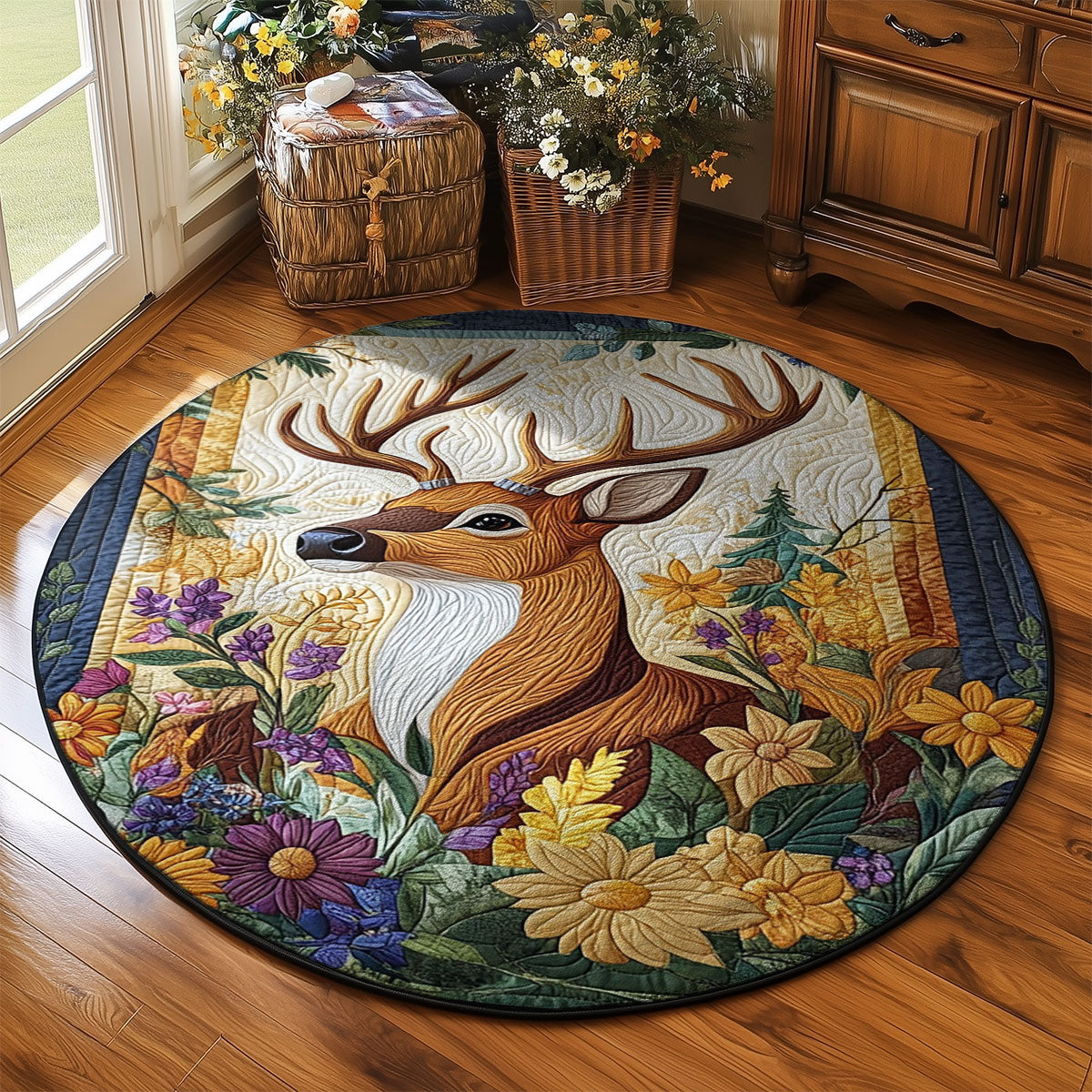 Woodland Majestic Deer WJ1904061CL Quilted Round Mat