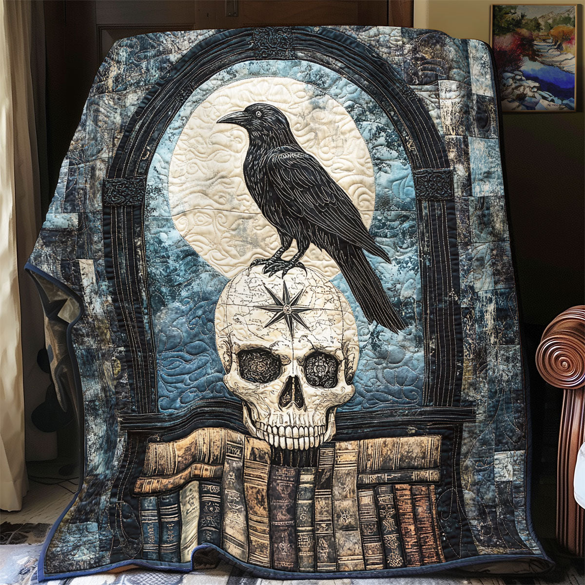 Crow And Skull WU2712007CL Quilt