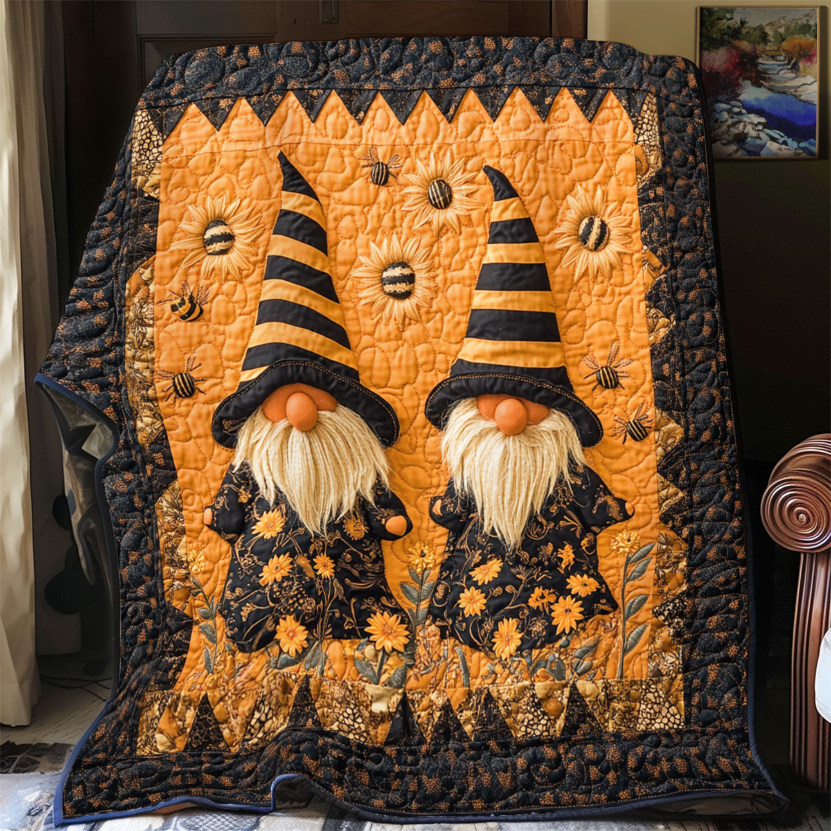 Gnomes And Bee WU2612001CL Quilt