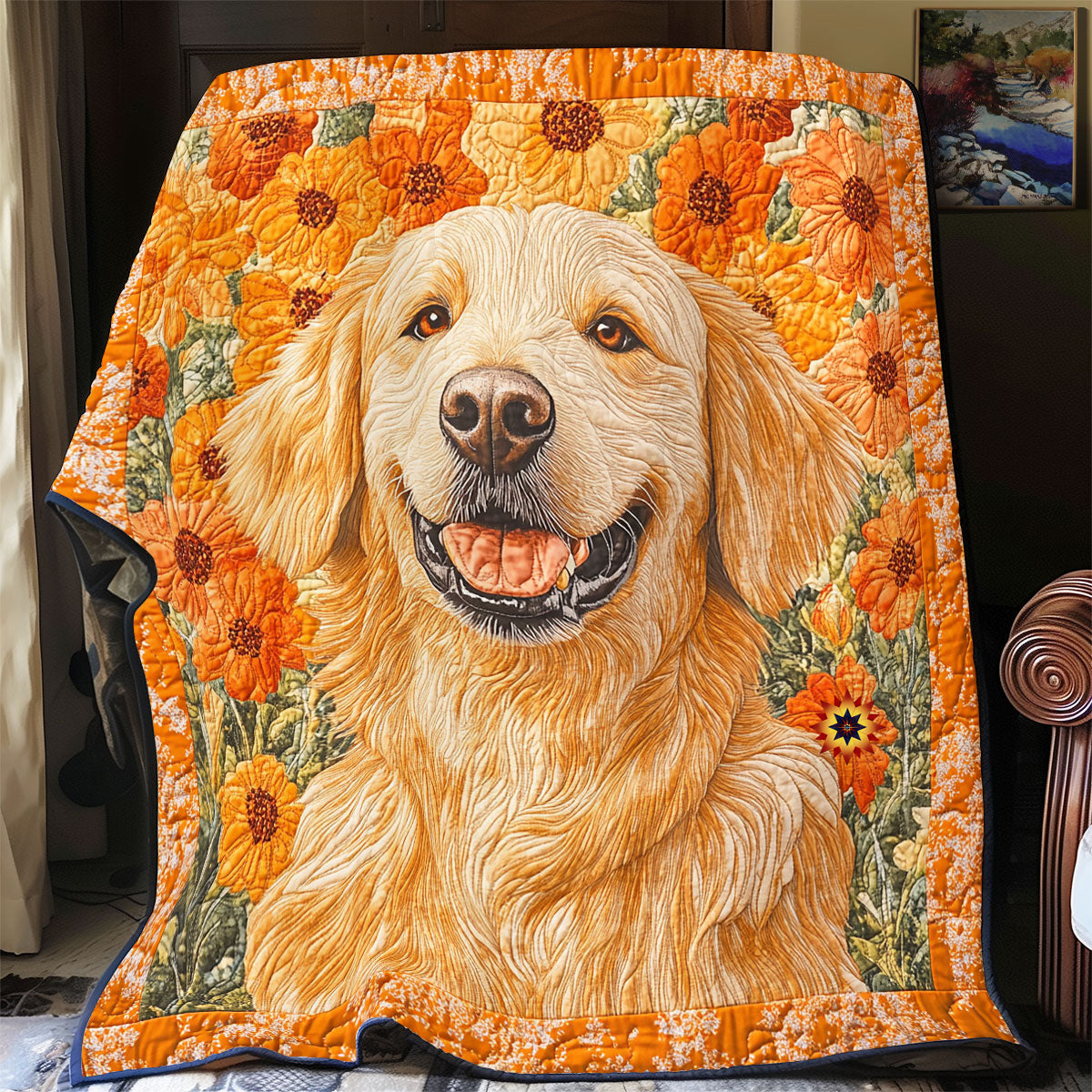 Happy Goldie WU2312025CL Quilt