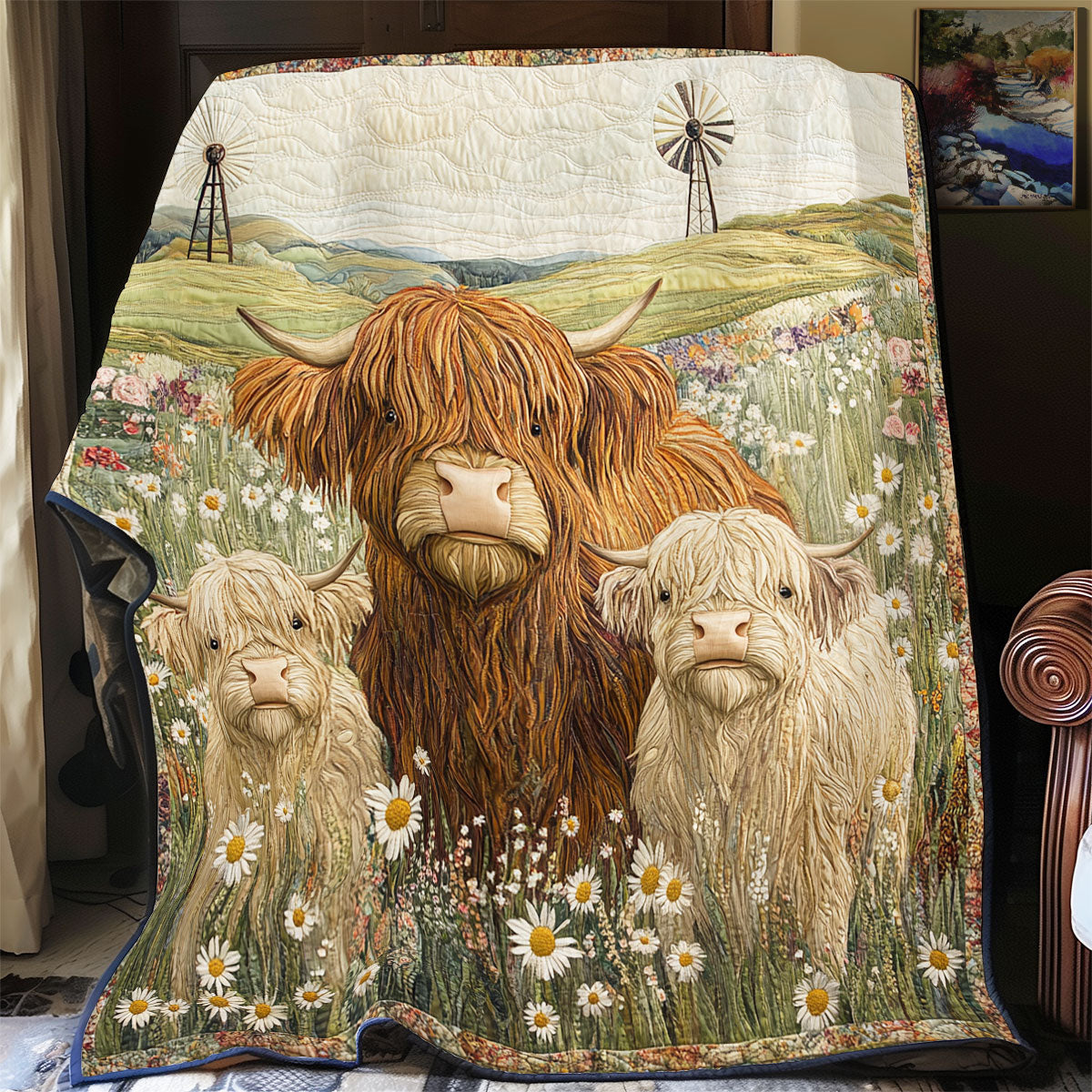 Highland Cow Moo WU2612004CL Quilt