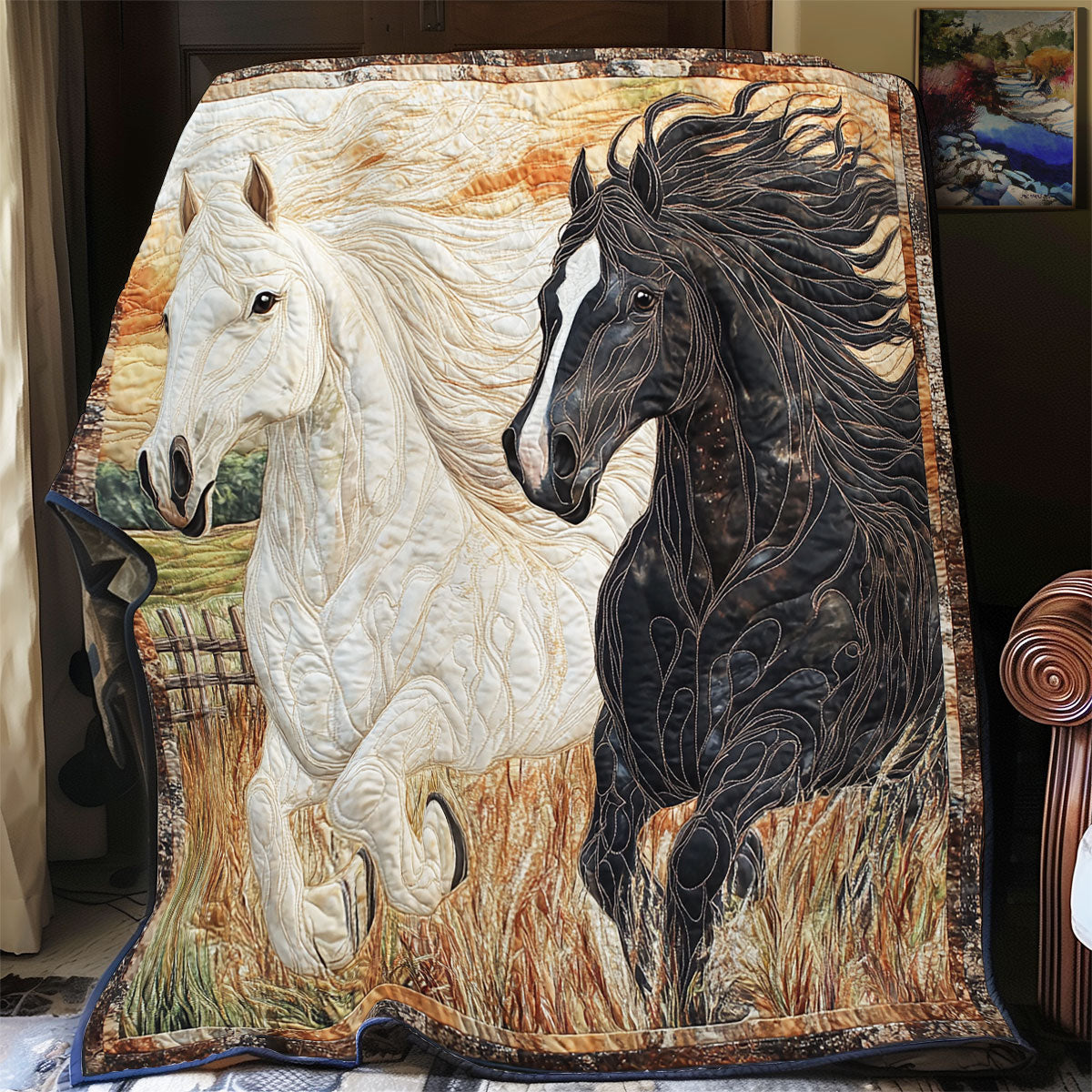 Horse Running Into The Wild WU2612009CL Quilt