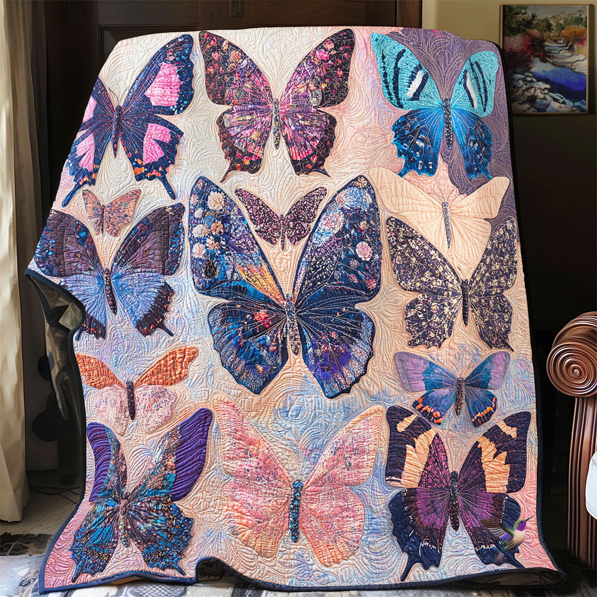 Purple Butterfies WU2112004CL Quilt
