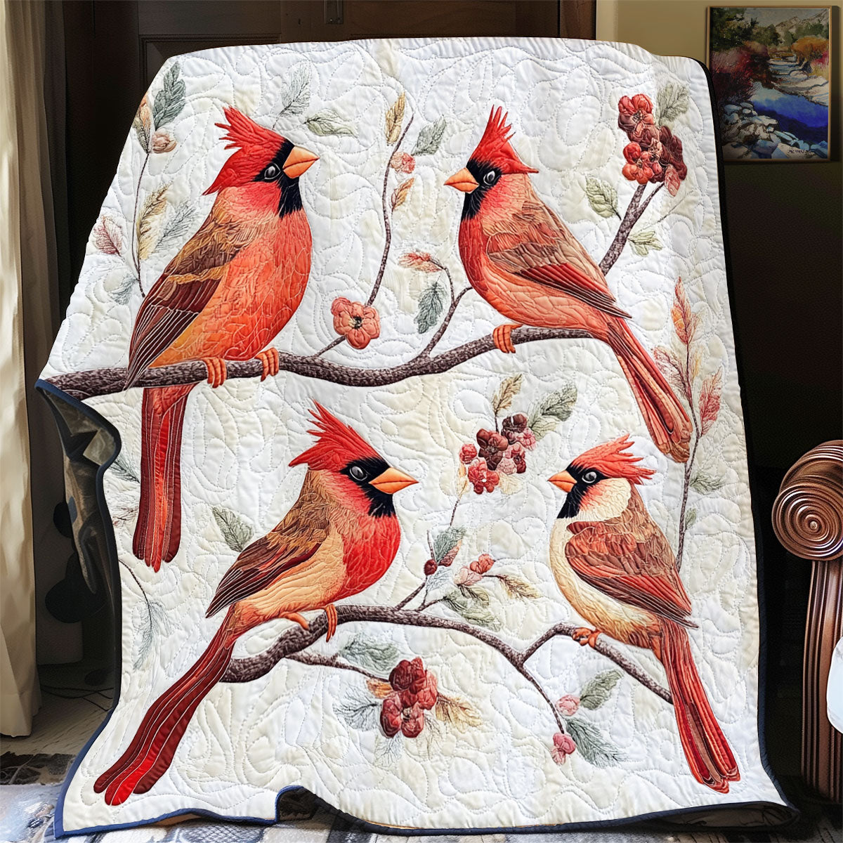 Winter Cardinal WU1902015CL Quilt