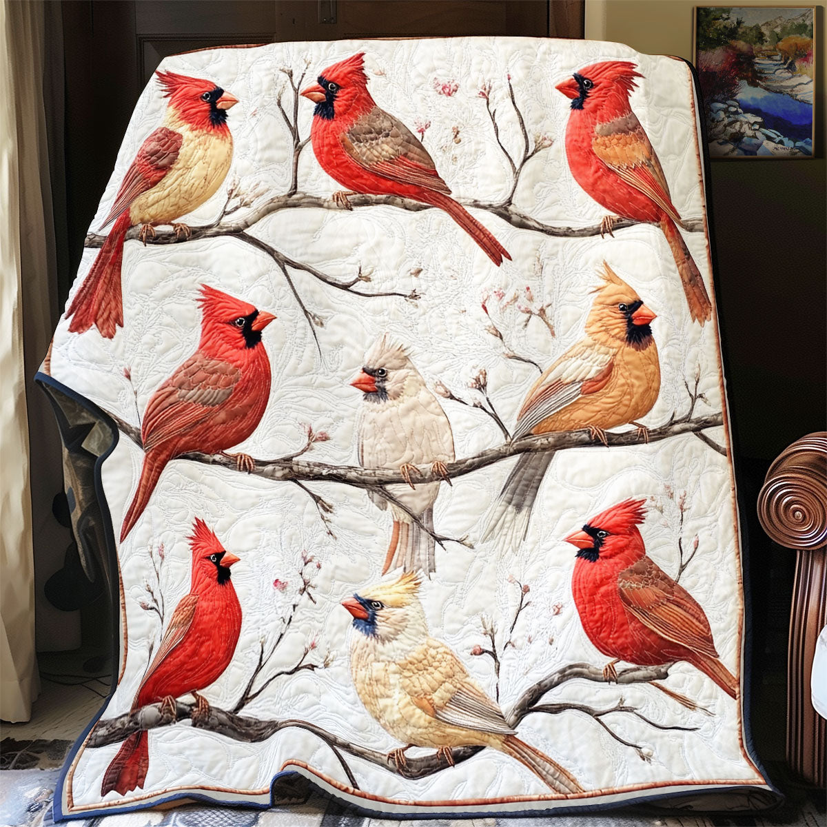 Winter Cardinal WU1902016CL Quilt