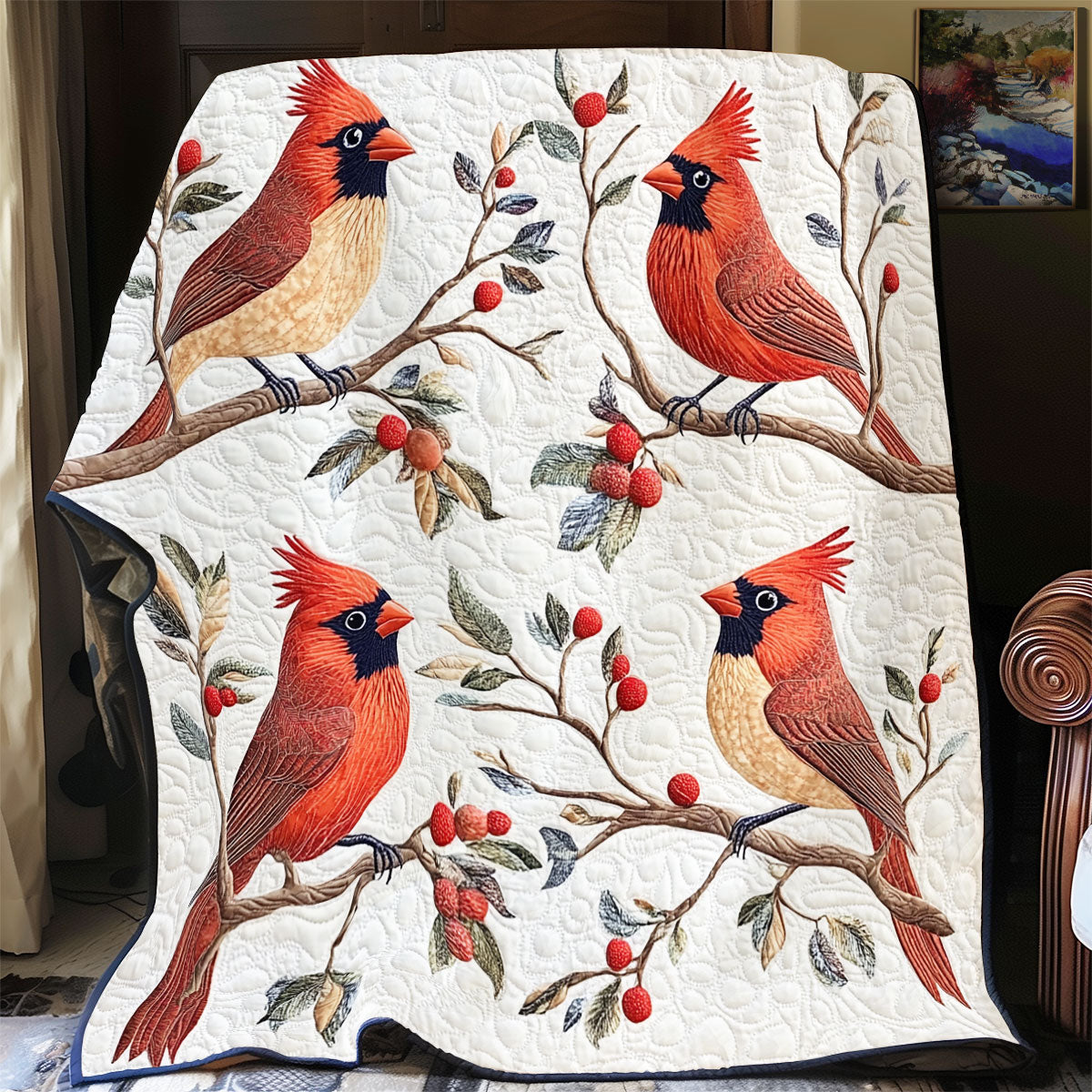 Winter Cardinal WU1902017CL Quilt