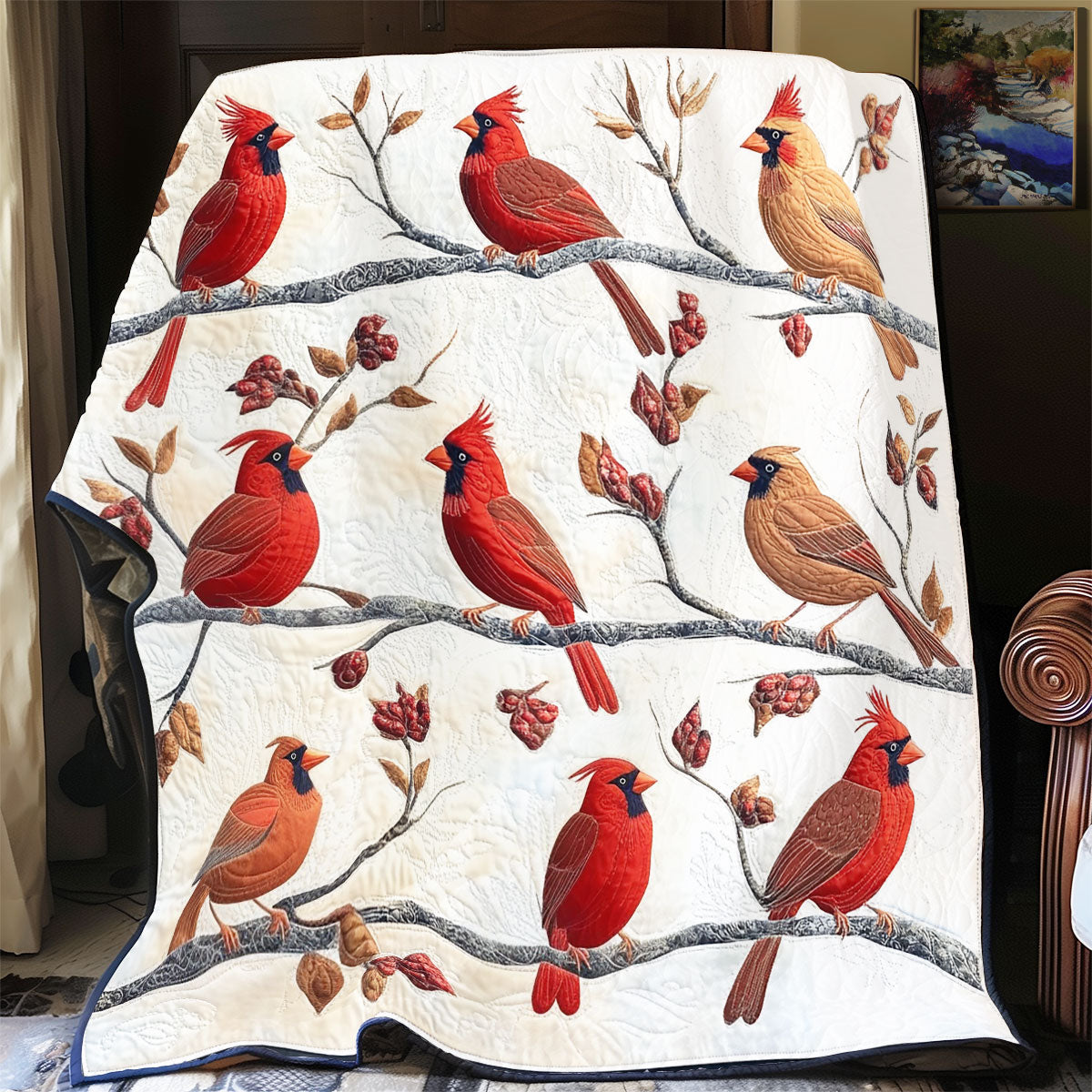 Winter Cardinal WU1902020CL Quilt
