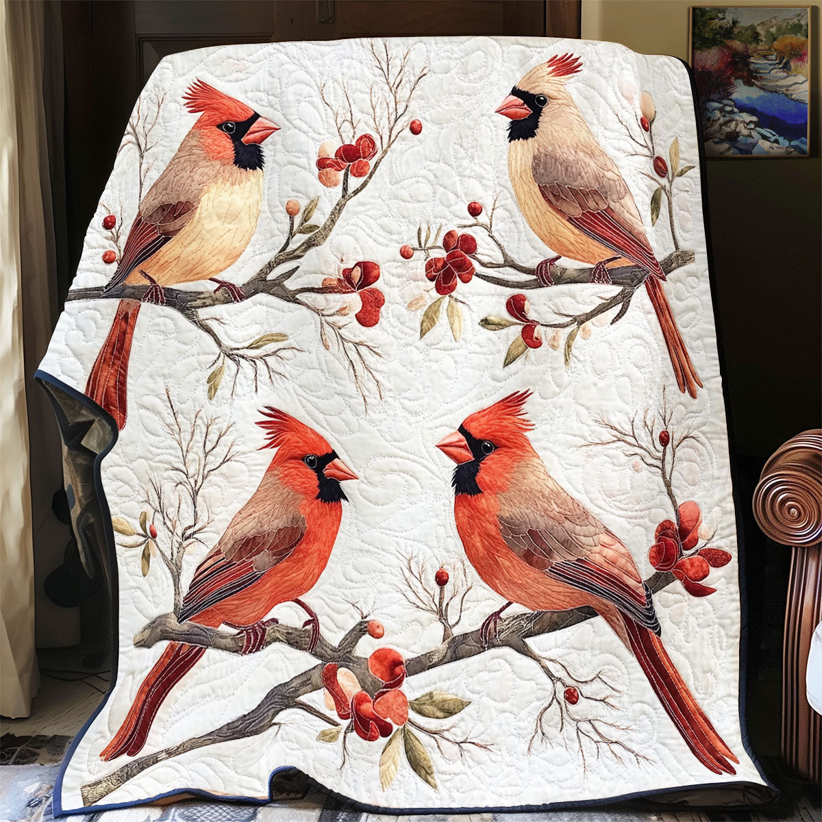 Winter Cardinal WU1902022CL Quilt