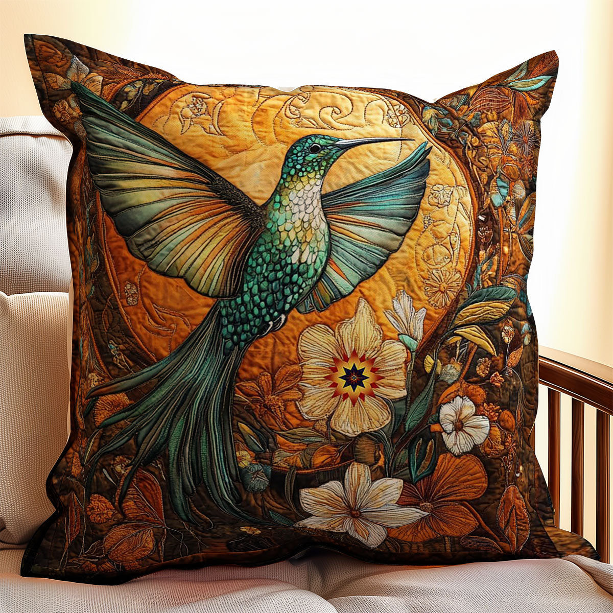 Vintage Hummingbird WU0702110CL Quilt Pillow Case