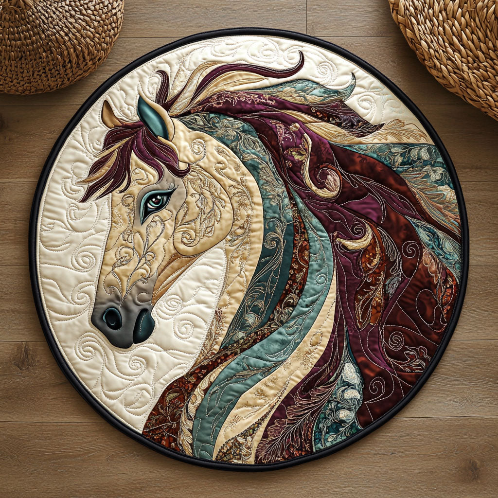 Mystic Horse WX2103136CL Quilted Round Mat