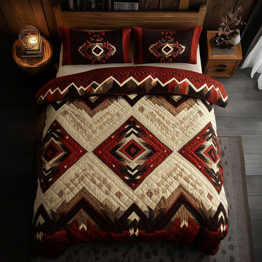 Native American Crimson Pattern WU1902030CL Duvet Cover Set