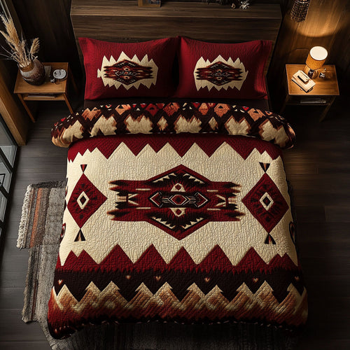 Native American Crimson Pattern WU1902031CL Duvet Cover Set