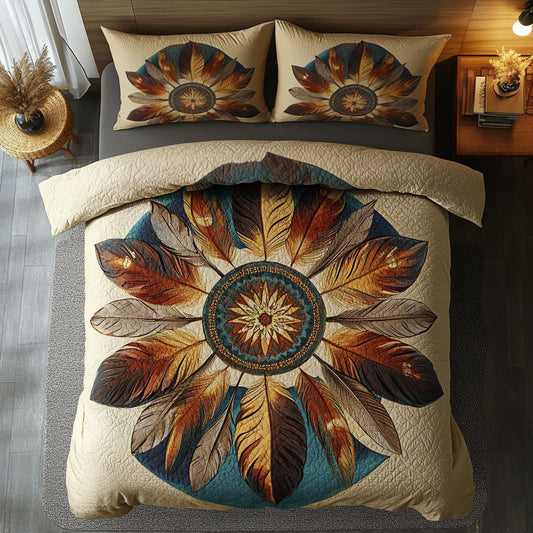 Native American Feather Mandala WU1902017CL Duvet Cover Set