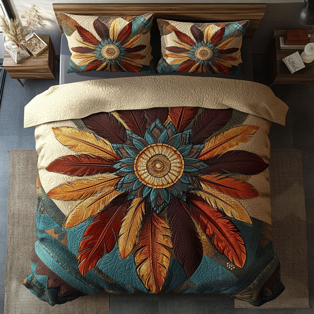 Native American Feather Mandala WU1902019CL Duvet Cover Set