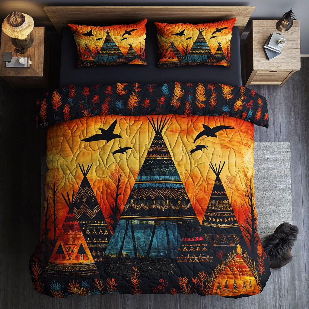 Native American Spirit Of The Sunset Plains WU1903057CL Duvet Cover Set