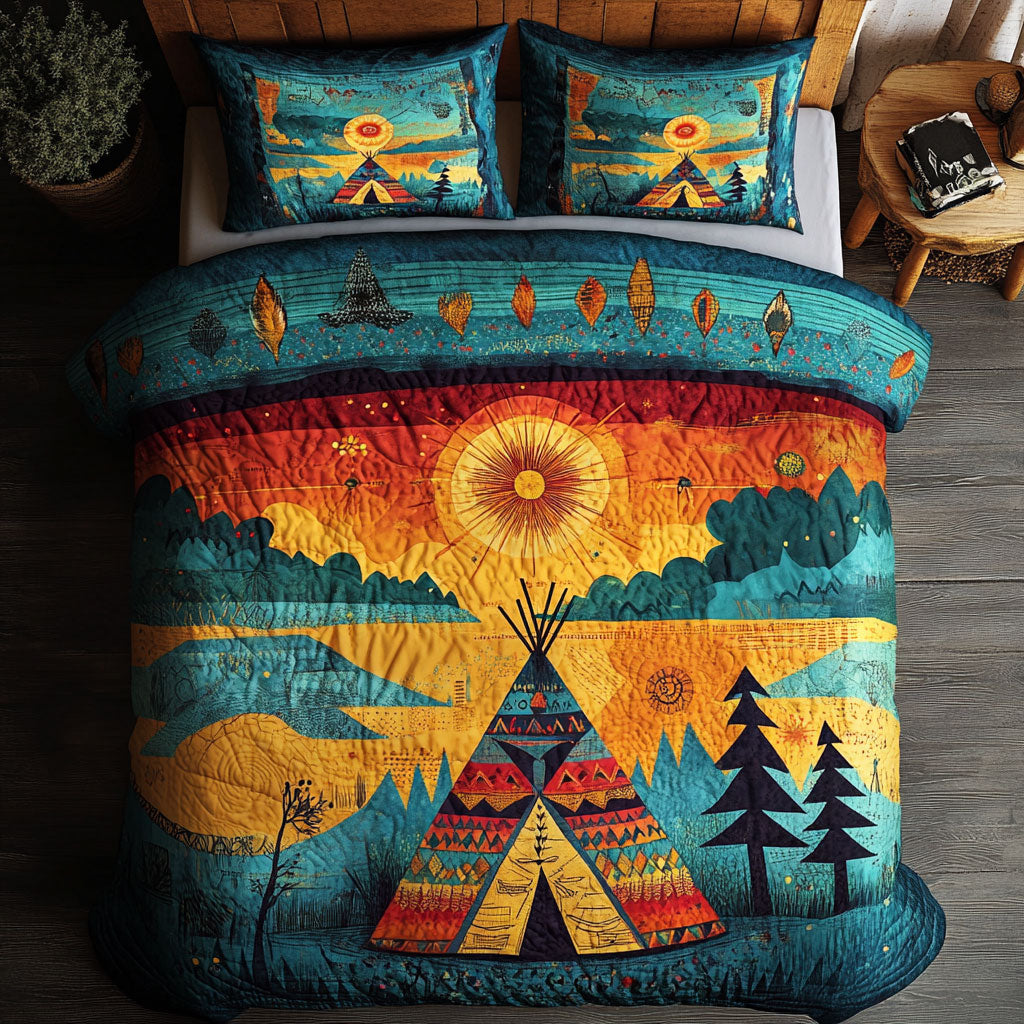 Native American Spirit Of The Sunset Plains WU1903058CL Duvet Cover Set