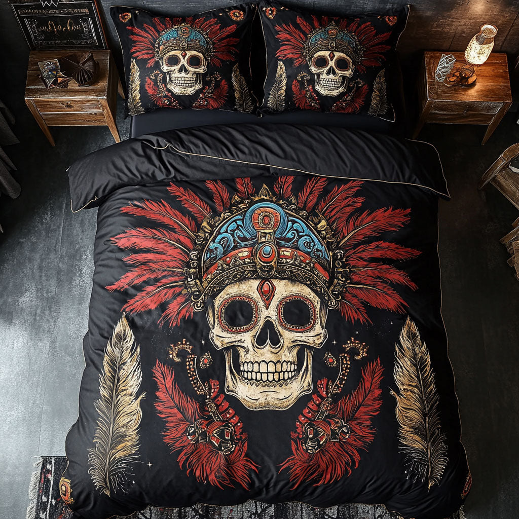 Native American Tribal Skull WU1102040CL Duvet Cover Set