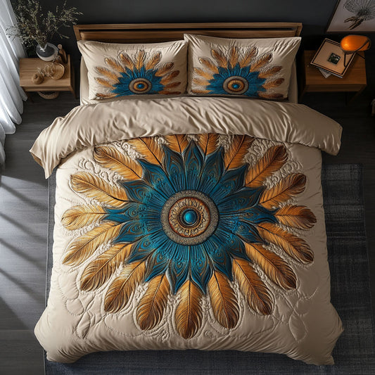 Native American Turquoise Mandala WU1902023CL Duvet Cover Set