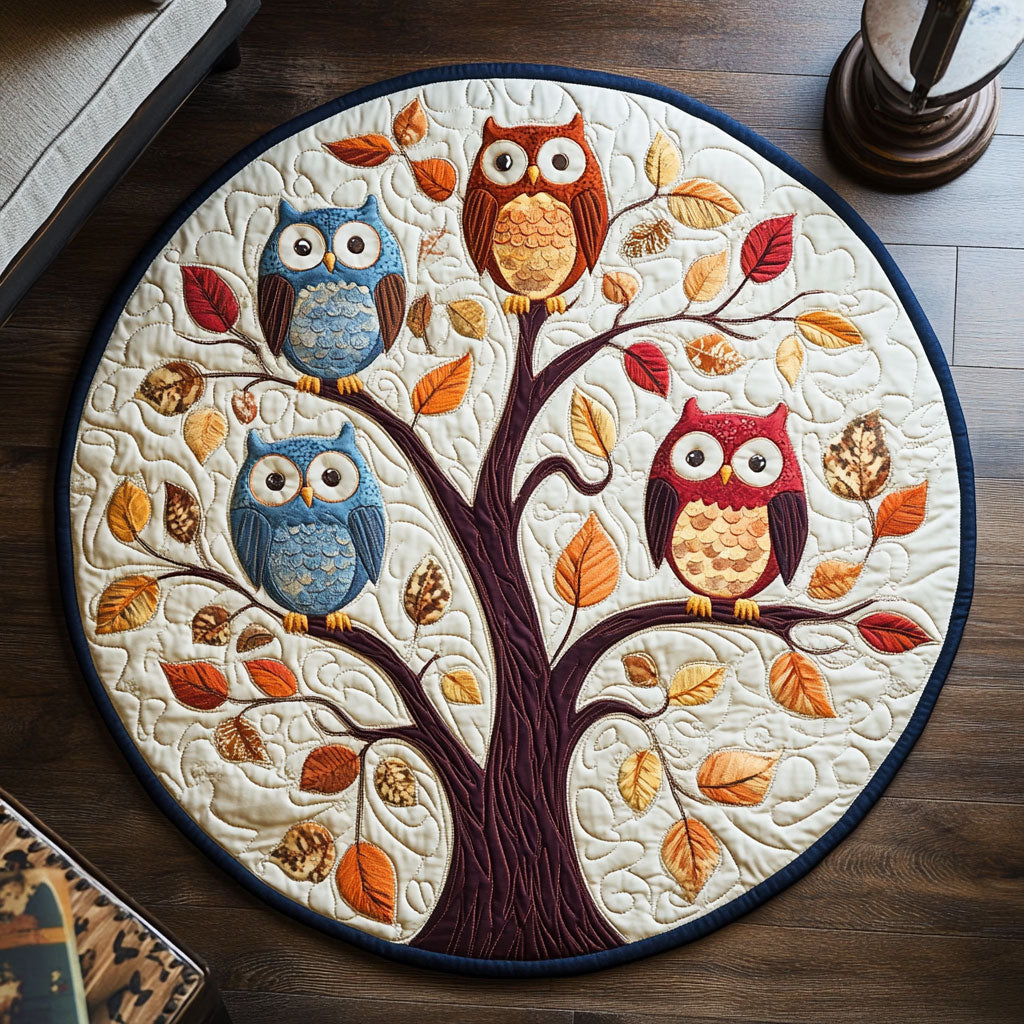 Owl WX2203125CL Quilted Round Mat