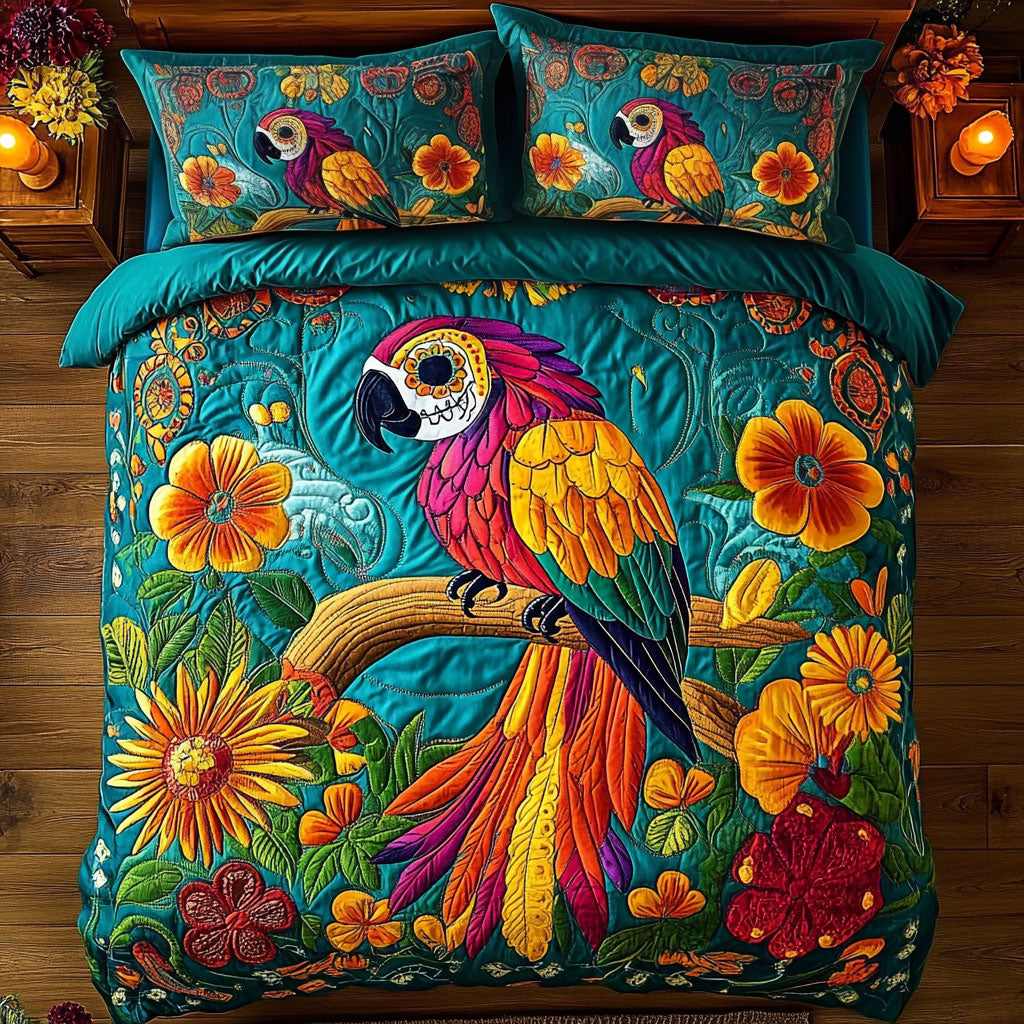 Parrot Día De Muertos WY0808009CL Duvet Cover Set