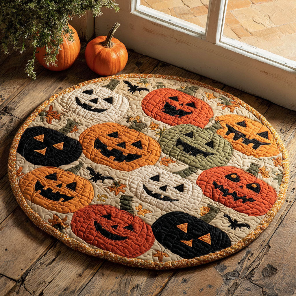 Pumpkin Parade CW0508039CL Quilted Round Mat