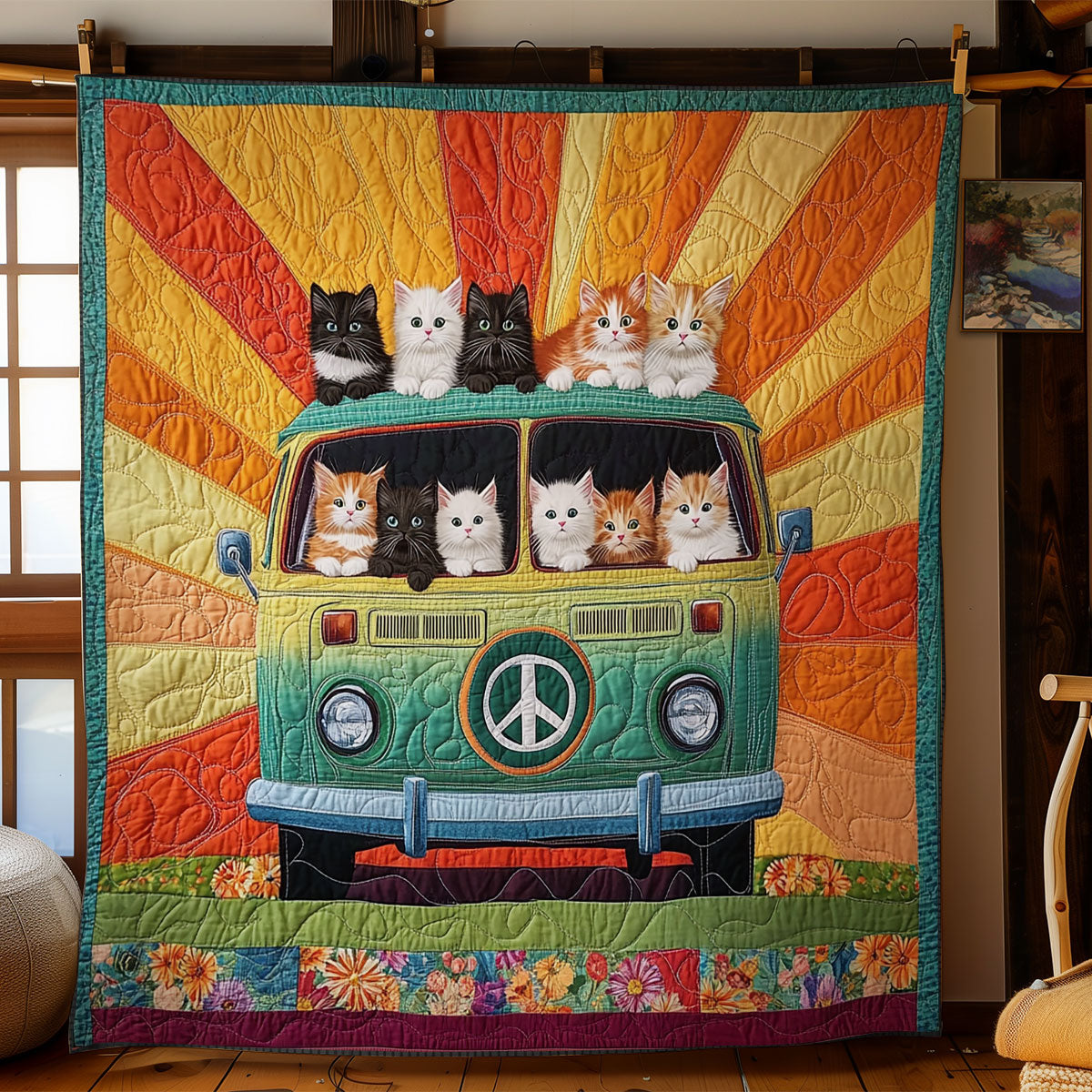 Retro Camper Cat WN1511097CL Quilt