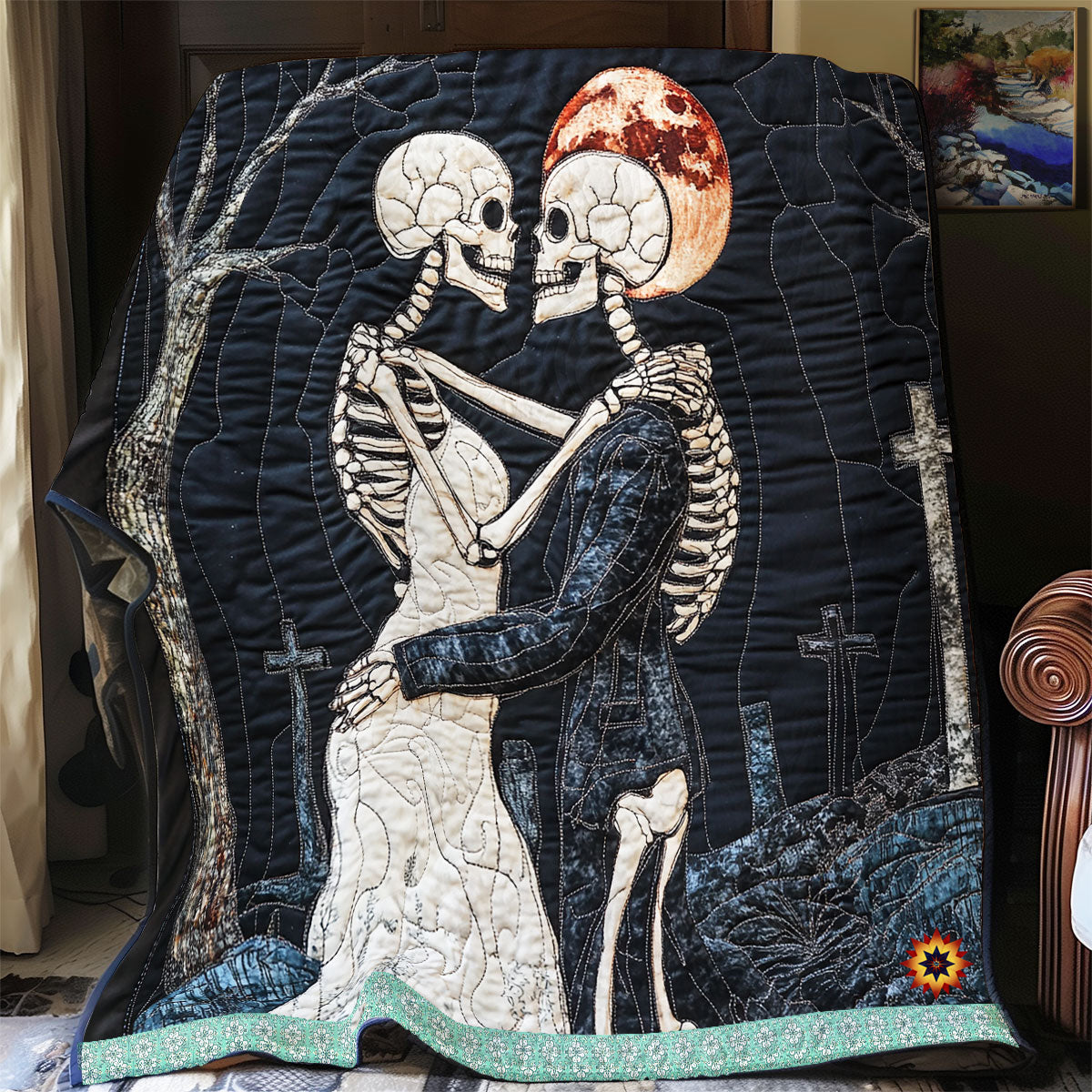 Skull Dancing In The Dark WU1112021CL Quilt