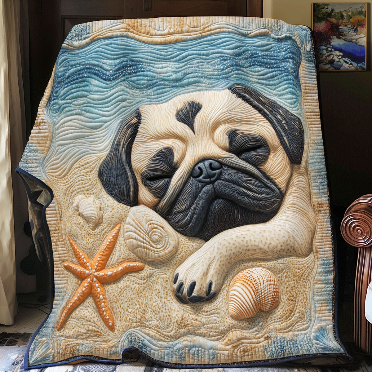 Sleeping Pug WX2003035CL Quilt