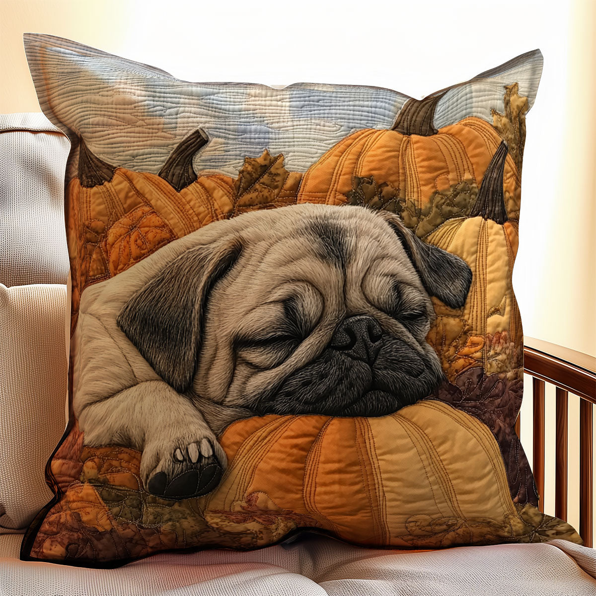 Sleeping Pug WX2203092CL Quilt Pillow Case