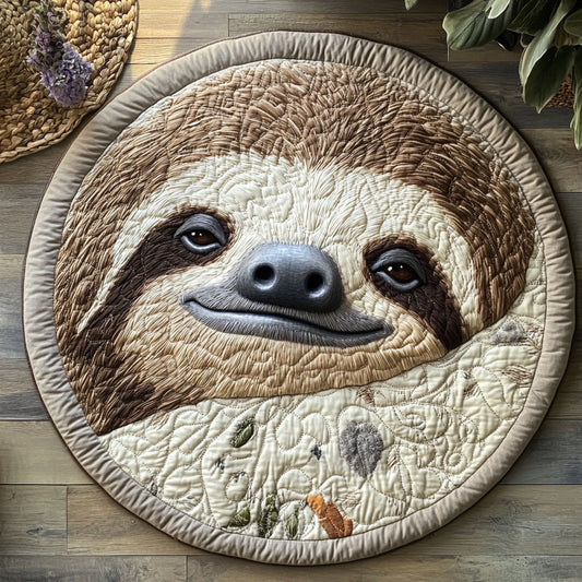 Sleepy Sloth CP1106027CL Quilted Round Mat