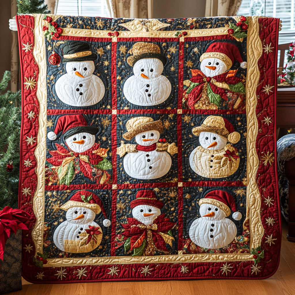 Snowman’s Golden Cheer WN0508061CL Quilt Blanket