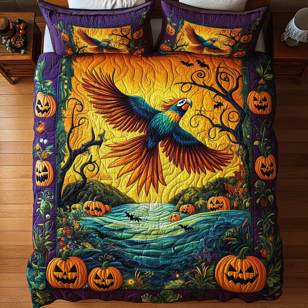 Spooky Macaw Flight WY0808012CL Duvet Cover Set