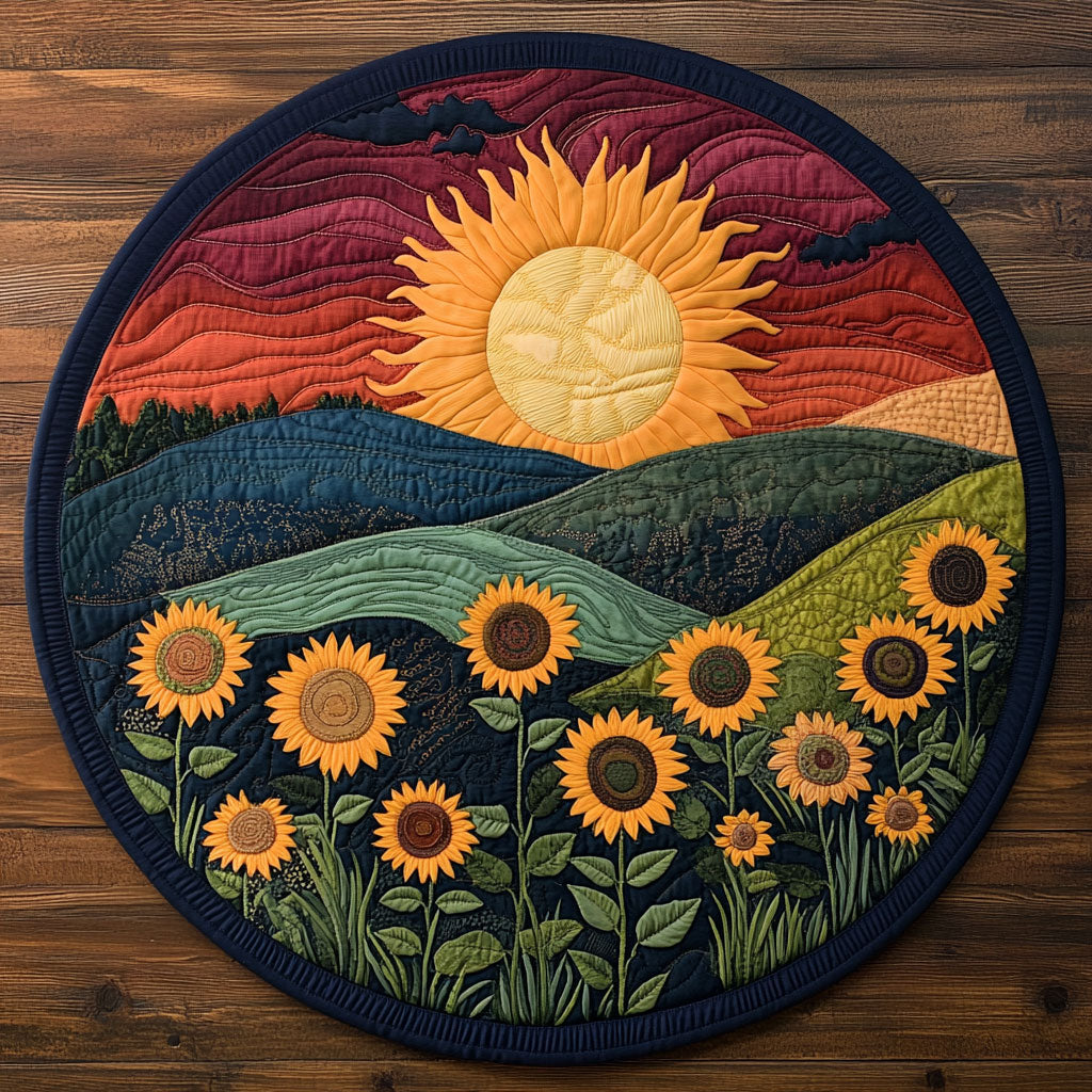 Sunflower Mountain WX2203131CL Quilted Round Mat