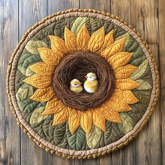 Sunflower Nest CP1106041CL Quilted Round Mat