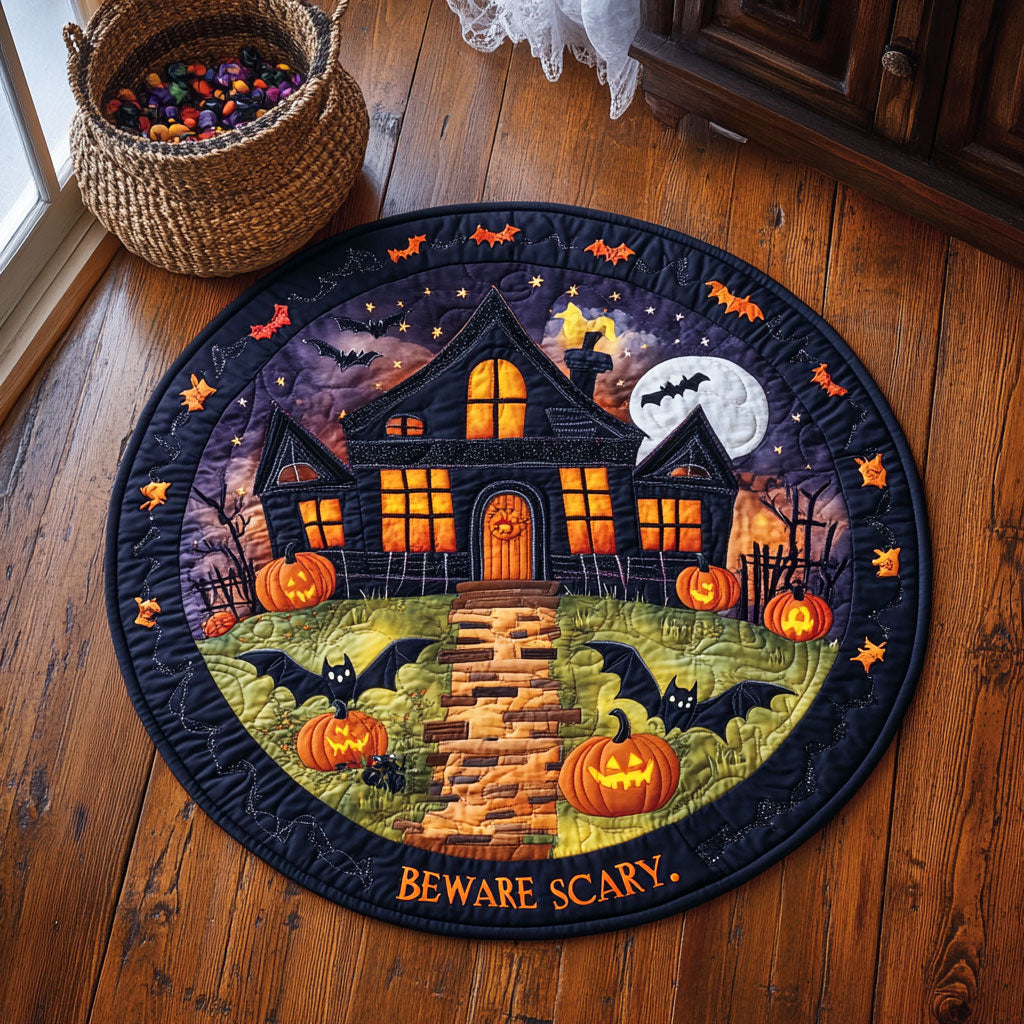 Wicked Manor Welcome WJ0708137CL Quilted Round Mat