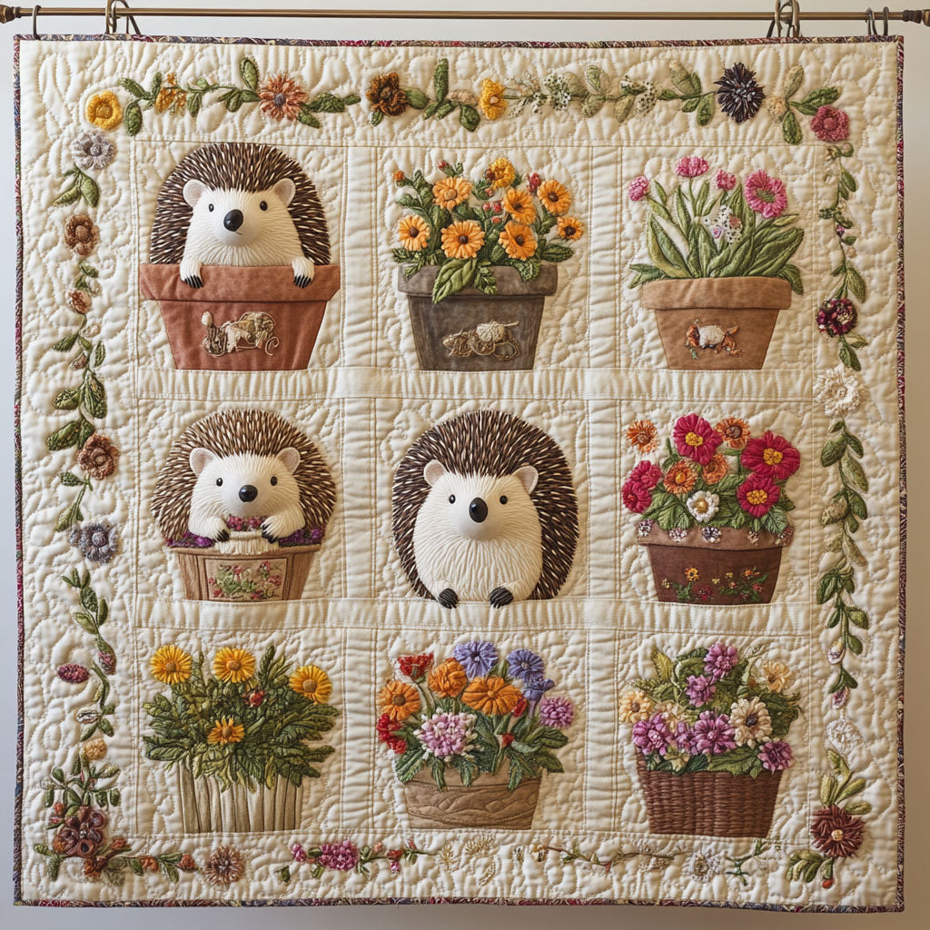 Wild Garden Hedgehogs WY0808063CL Quilt