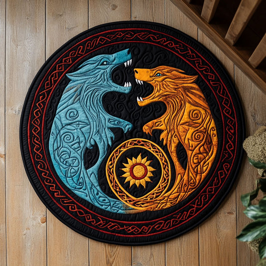 Wolf Symbol CP1106034CL Quilted Round Mat