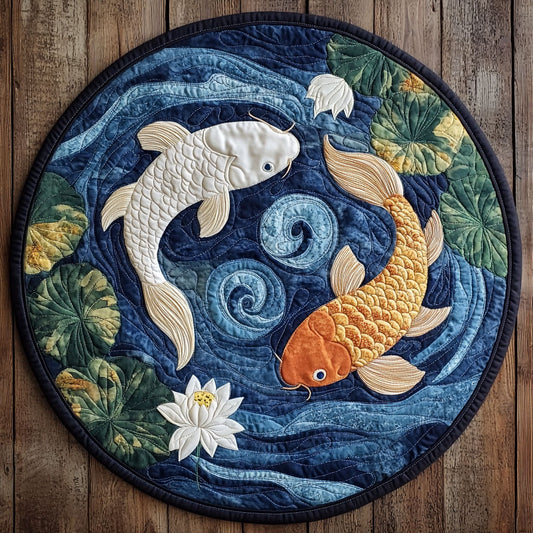 Ying Yang Koi CP1206001CL Quilted Round Mat