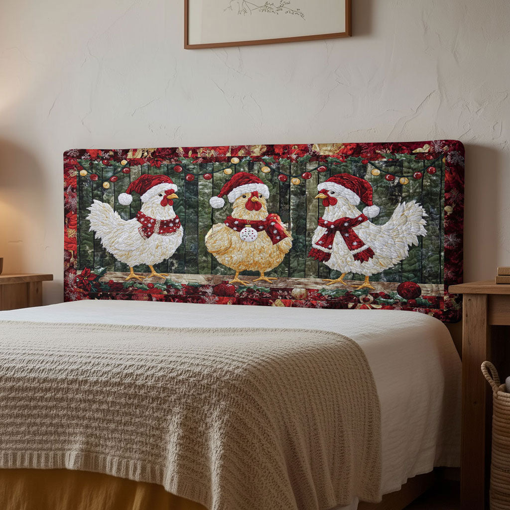 Chicken Holiday Hen WN1312023CL Quilted Headboard Slipcover