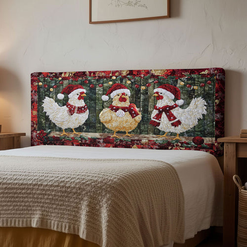 Chicken Holiday Hen WN1312023CL Quilted Headboard Slipcover
