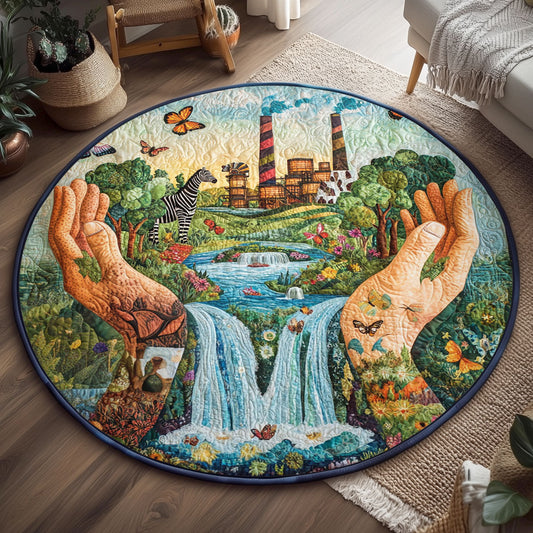 The Earth WJ1004051CL Quilted Round Mat