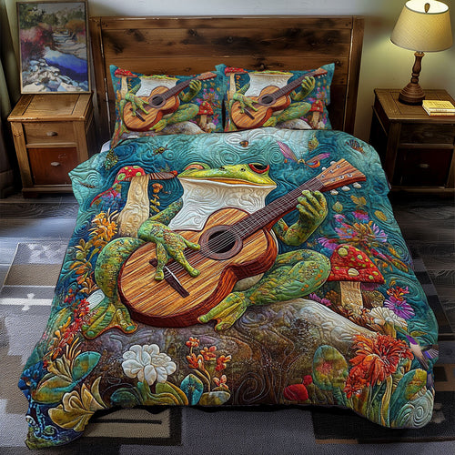 Guitar Playing Frog WY2311052CL Duvet Cover Set