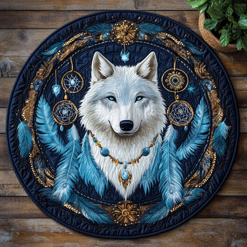 Tribal Wolf CW1606048CL Quilted Round Mat