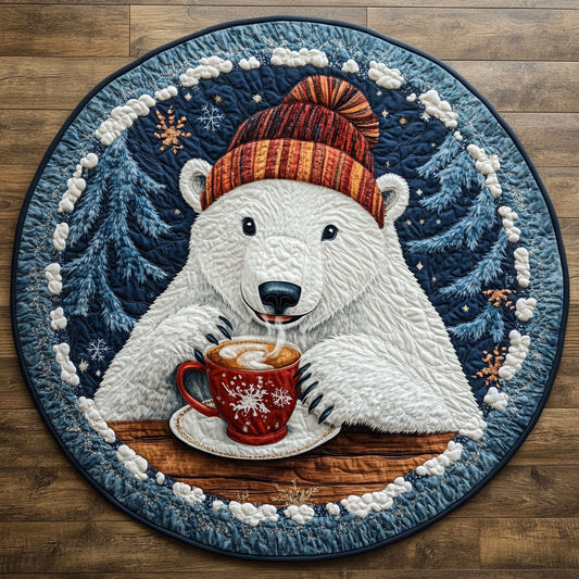 Snowy Bear CP2805018CL Quilted Round Mat